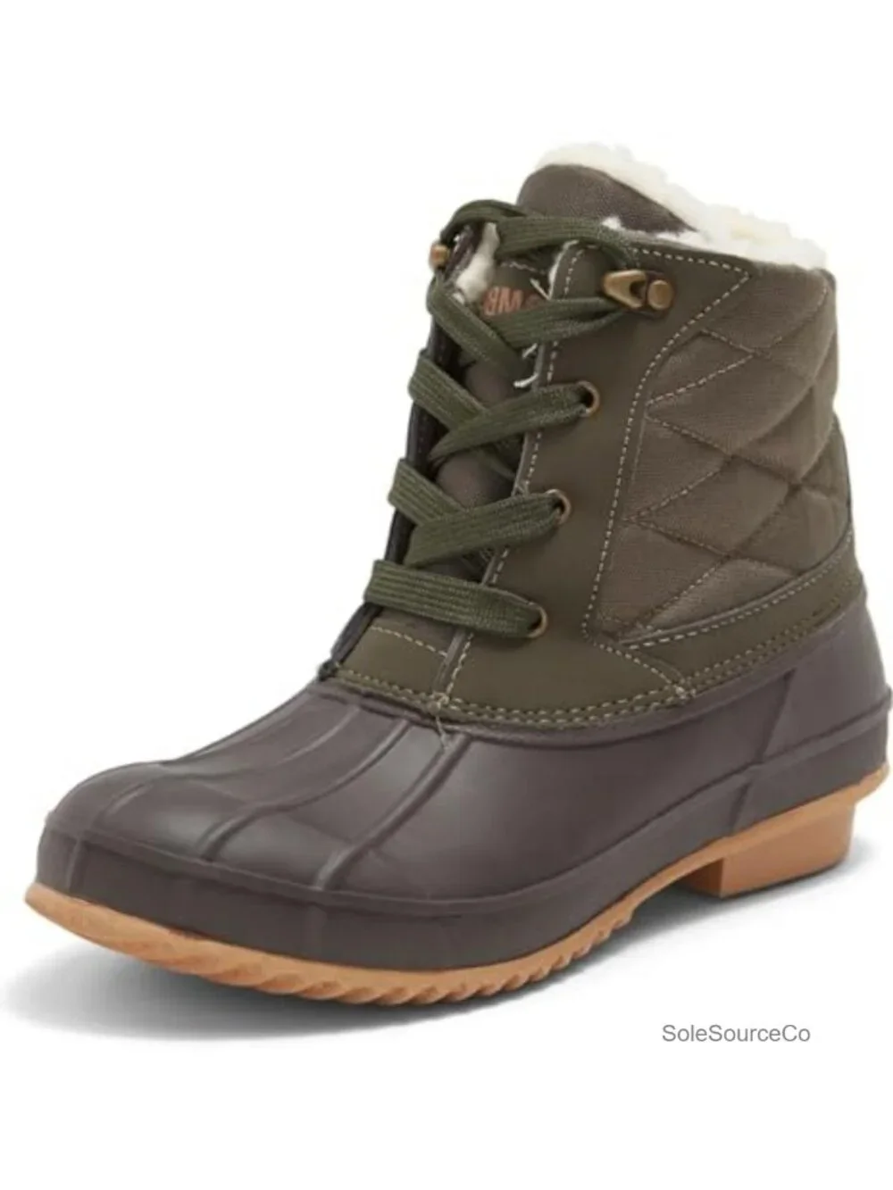 Waterproof Duck Boots with Faux Fur Lining, Zip Closure, Winter Ankle Bootie